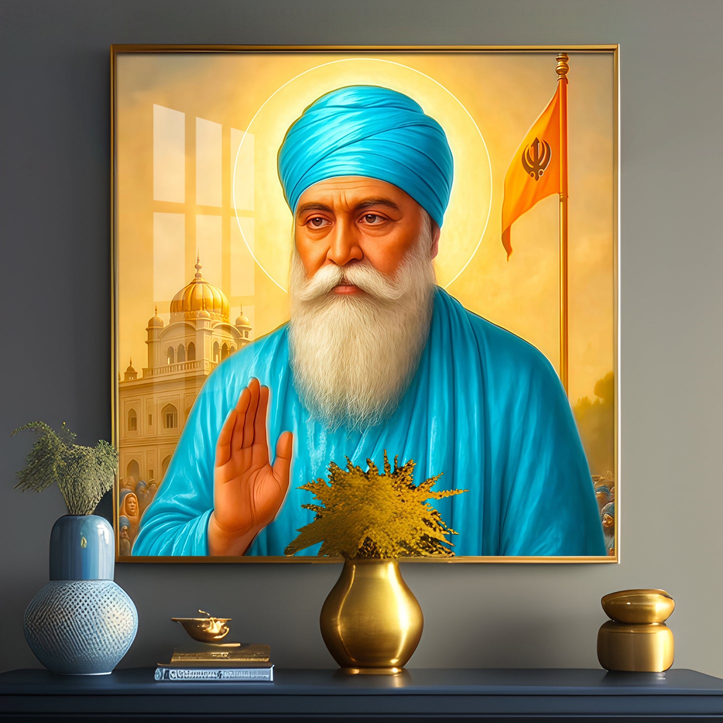 Blessing By Guru Nank Ji Premium Acrylic Square Wall Art
