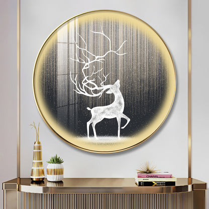 Enchanted Deer Premium Acrylic Round Wall Art