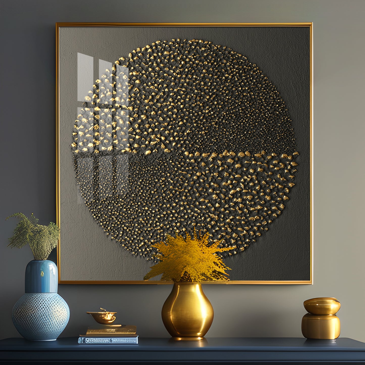 Gold Textured Premium Acrylic Square Wall Art