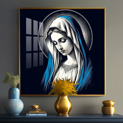 Portrait of the Virgin Mary Premium Acrylic Square Wall Art