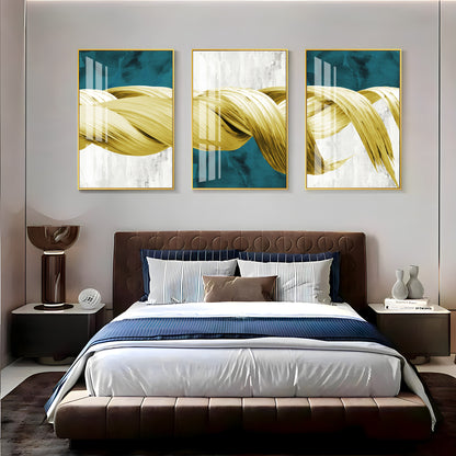 Golden Knot Premium Acrylic Wall Art (Set of 3)