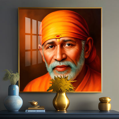 Shridi Sai Baba Premium Acrylic Square Wall Art