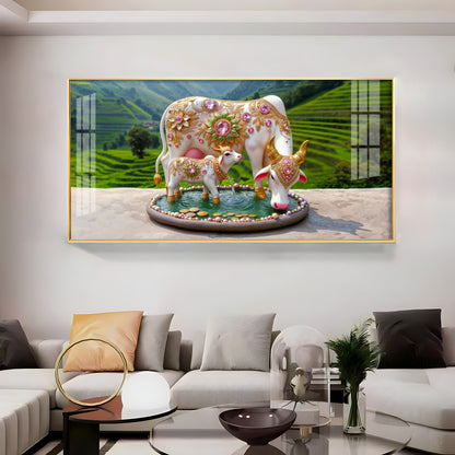 Holy Kamdhenu Premium Acrylic Horizontal Wall Art