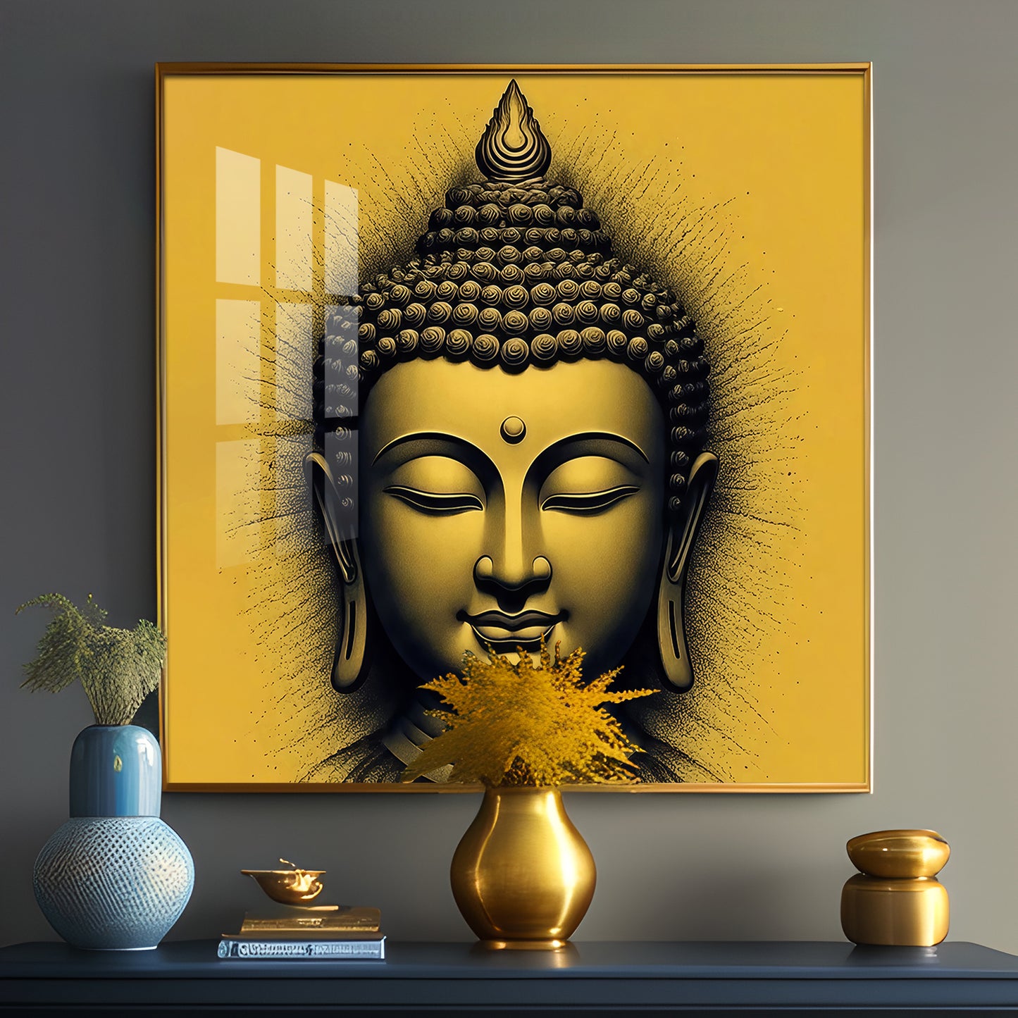 Lord Buddha Blessing Premium Acrylic Square Wall Art