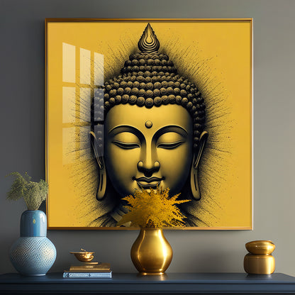Lord Buddha Blessing Premium Acrylic Square Wall Art