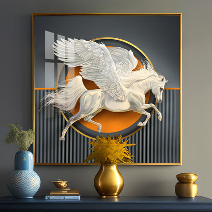 Flying Horse Business Success Premium Acrylic Square Wall Art