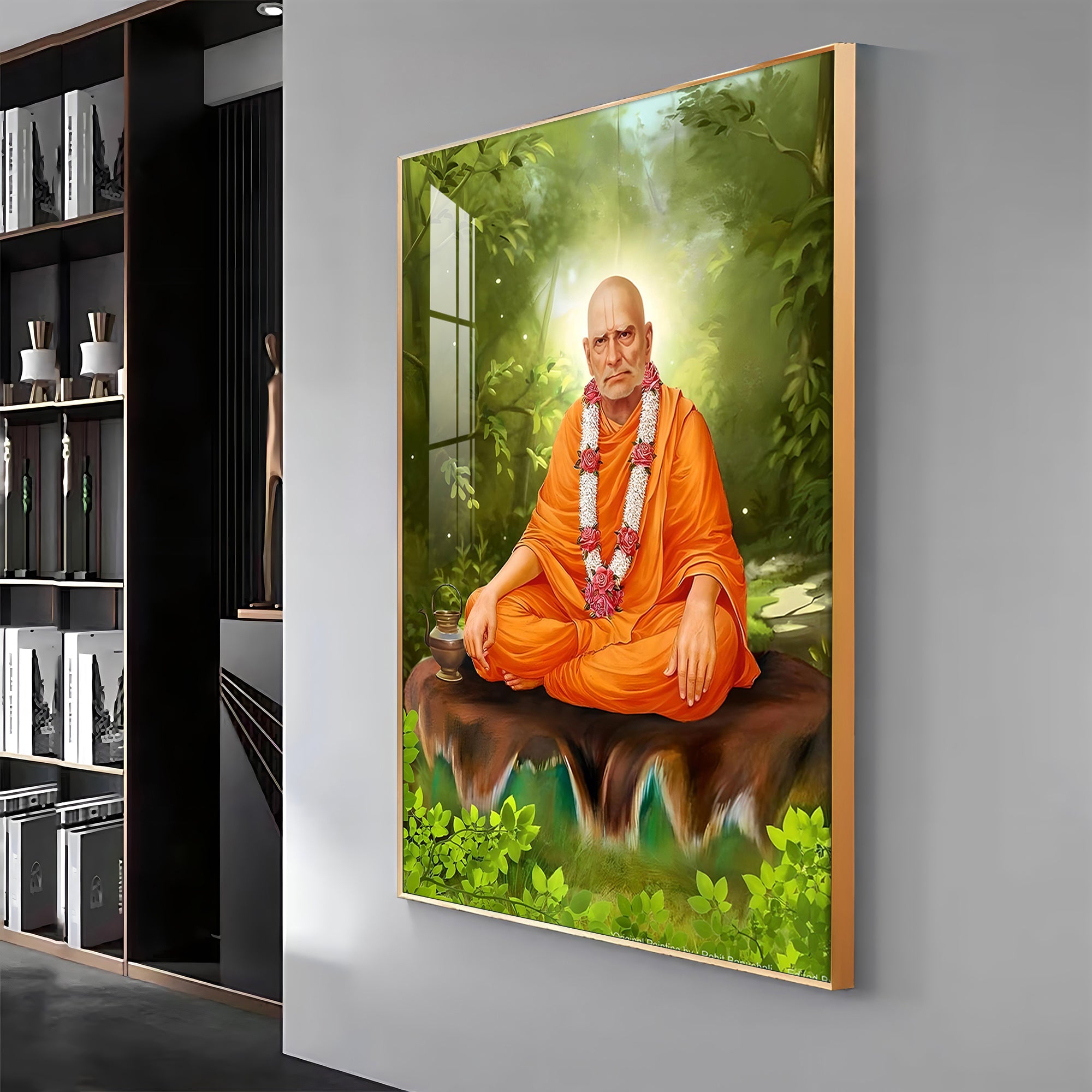 Contemplation Shri Swami Samartha Premium Vertical Acrylic Wall Art