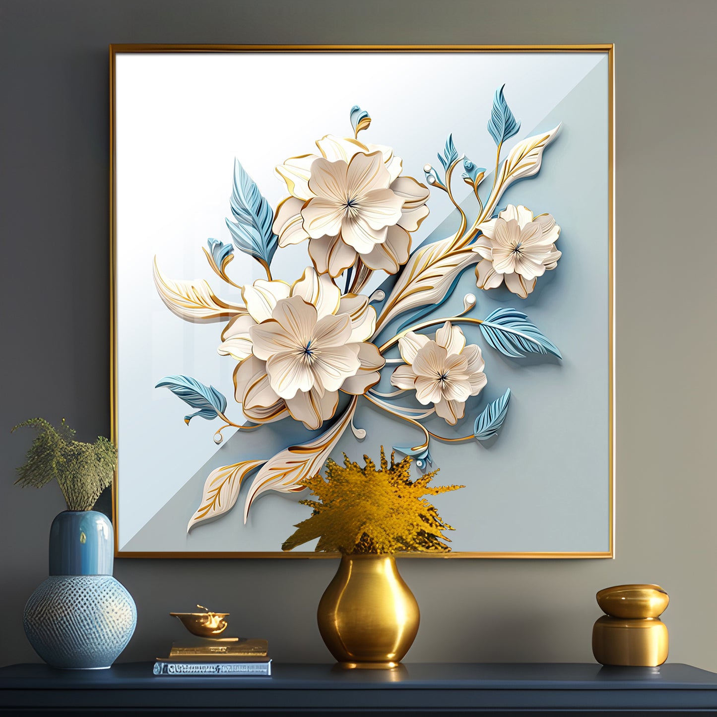 Floral Premium Acrylic Square Wall Art