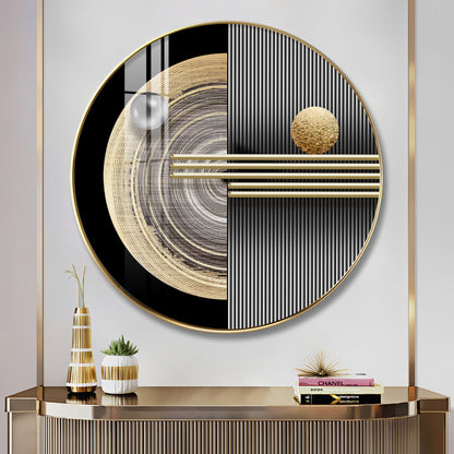 Golden Orb Premium Acrylic Round Wall Art