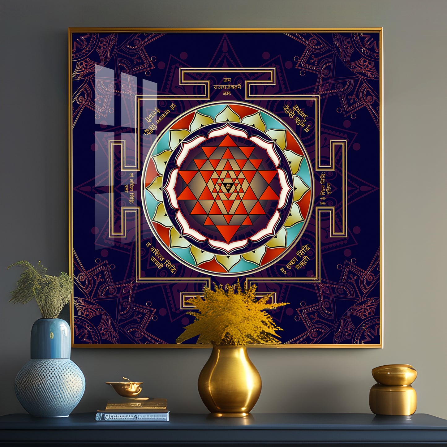 Laxmi Shri Yantra Premium Acrylic Square Wall Art