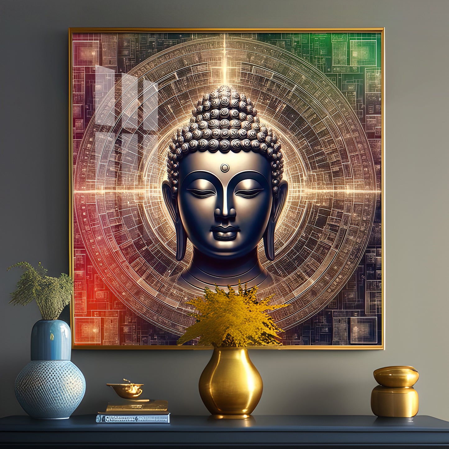 Divine and Peaceful Buddha Premium Acrylic Square Wall Art