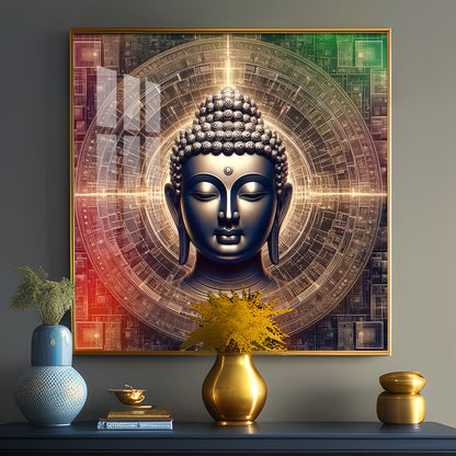 Divine and Peaceful Buddha Premium Acrylic Square Wall Art