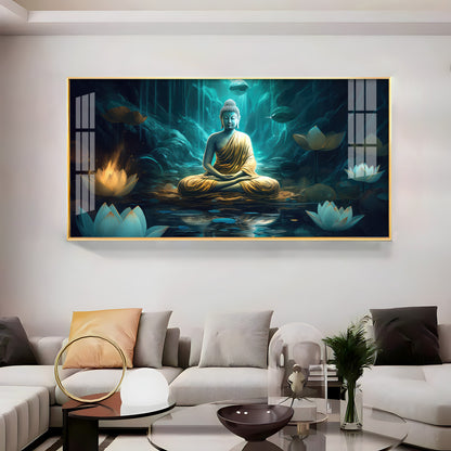 Buddha's Radiant Harmony Premium Acrylic Horizontal Wall Art