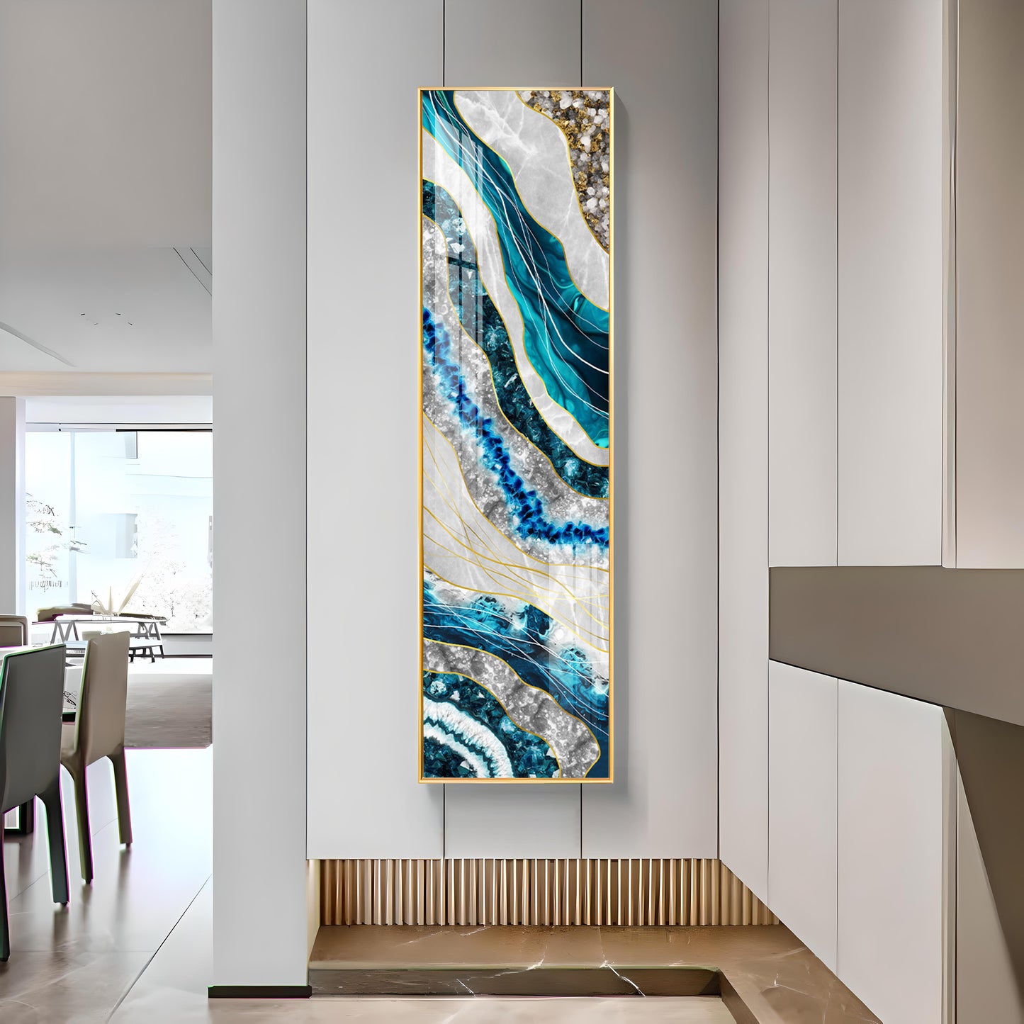 Modern Waves Premium Acrylic Vertical Wall Art