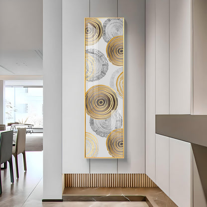 Spiral Gold & Black Design Premium Acrylic Vertical Wall Art