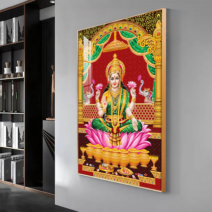 Lakshmi's Blessing Premium Acrylic Vertical Wall Art