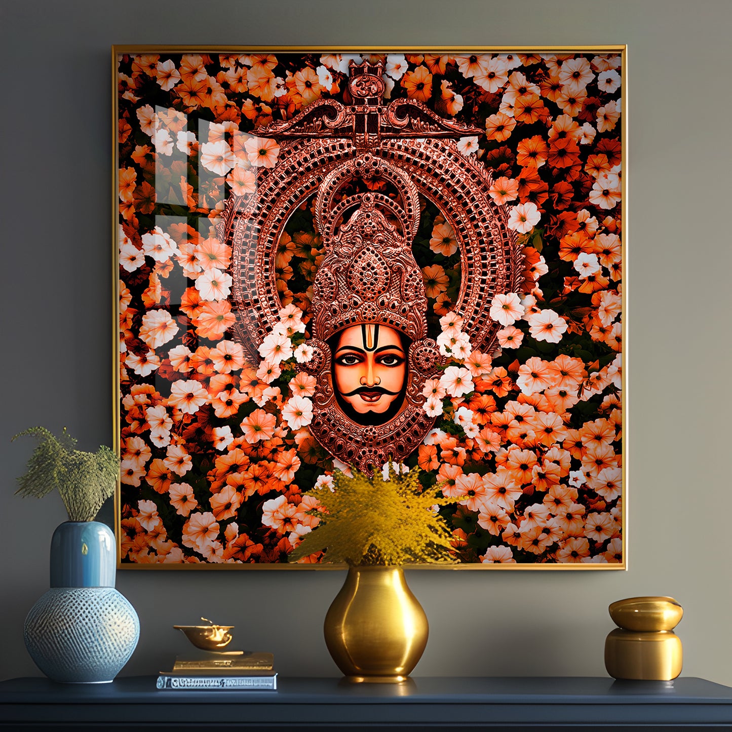 Jai Shree Shyam Baba Premium Acrylic Square Wall Art