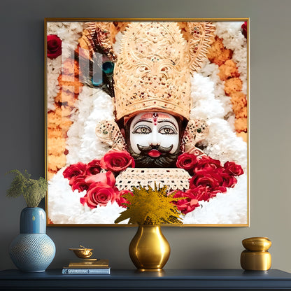 Lord Khatu Shyam Premium Acrylic Square Wall Art