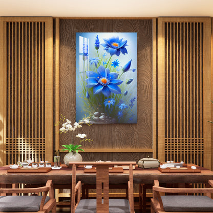 Cosmos Blue Flower Acrylic Wall Art