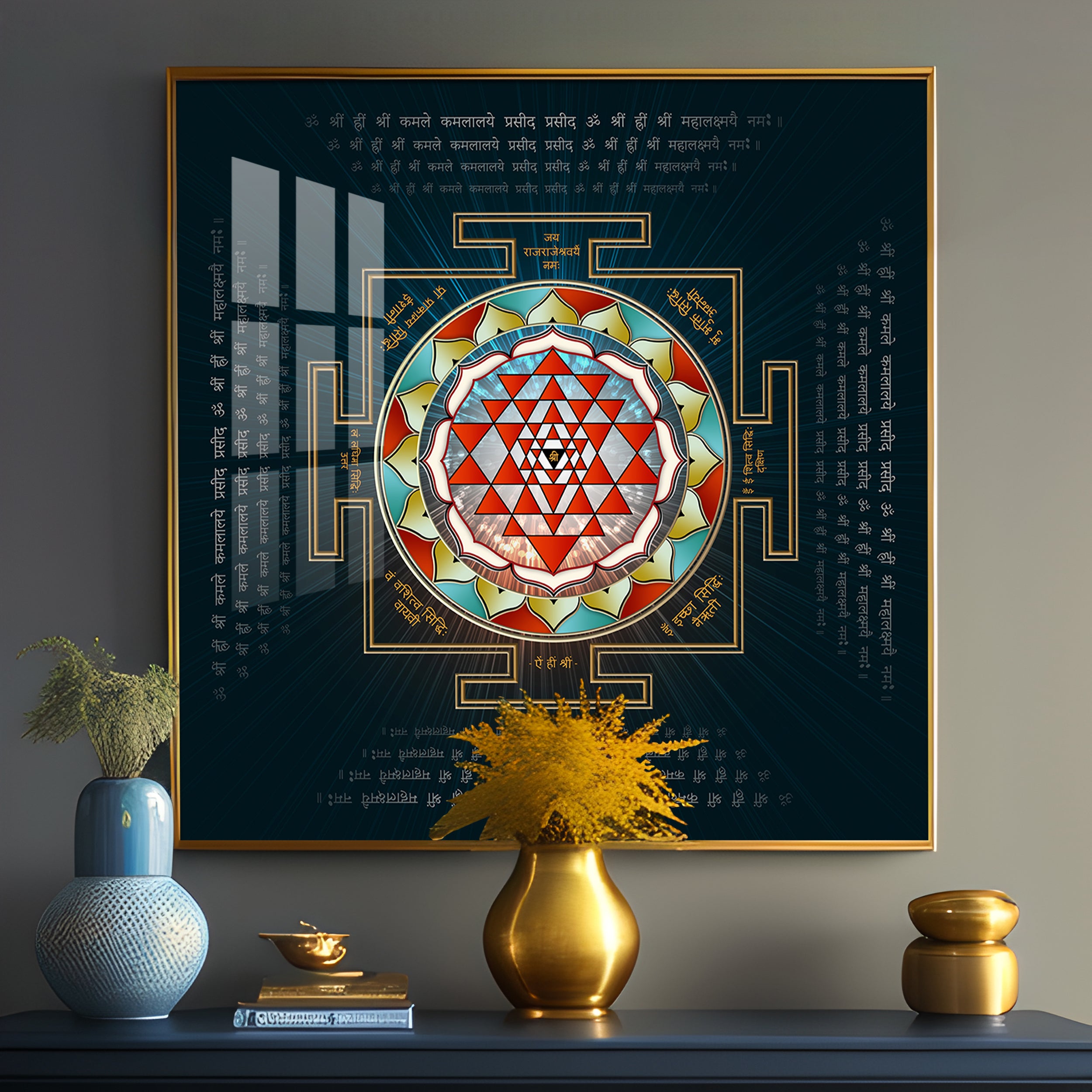 Laxmi Yantra Premium Acrylic Square Wall Art