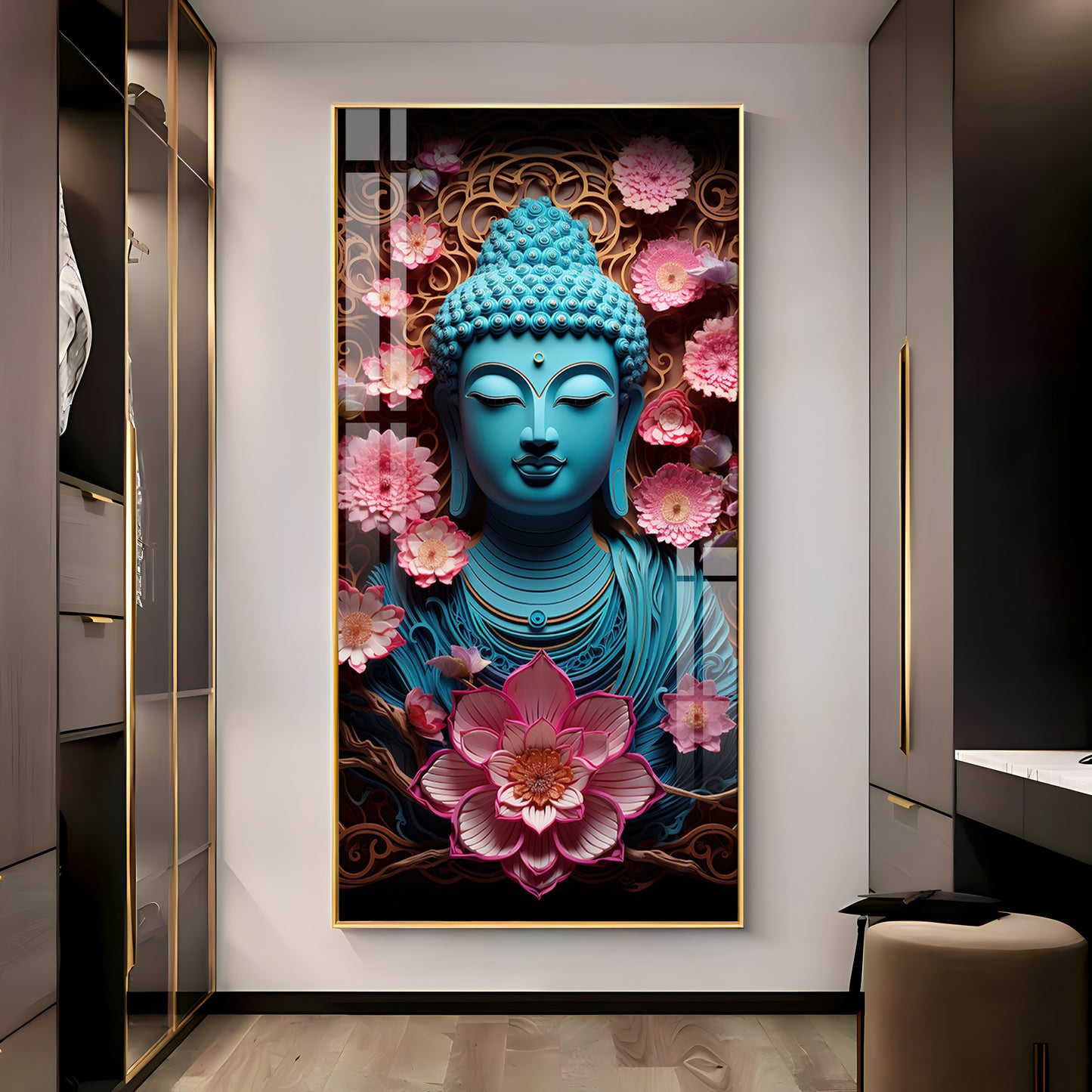 Enlightened Buddha Essence Premium Acrylic Vertical Wall Art