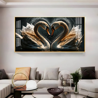 Swan On The Lake Premium Acrylic Horizontal Wall Art