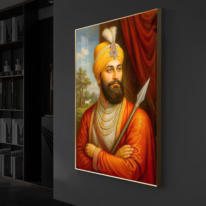 Prestigious Guru Gobind Singh Ji Modern Luxury Backlight Vertical Wall Art