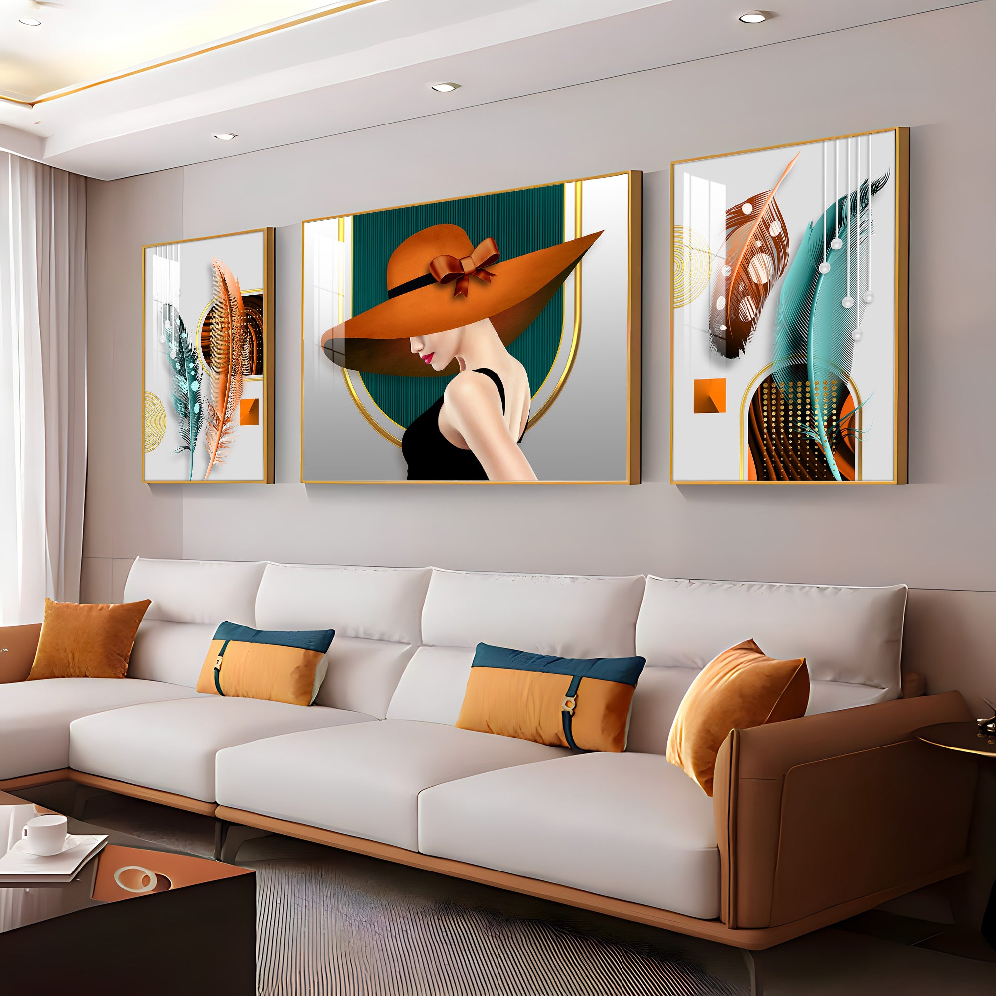 Modern Women Premium Acrylic Wall Art (Set of 3)