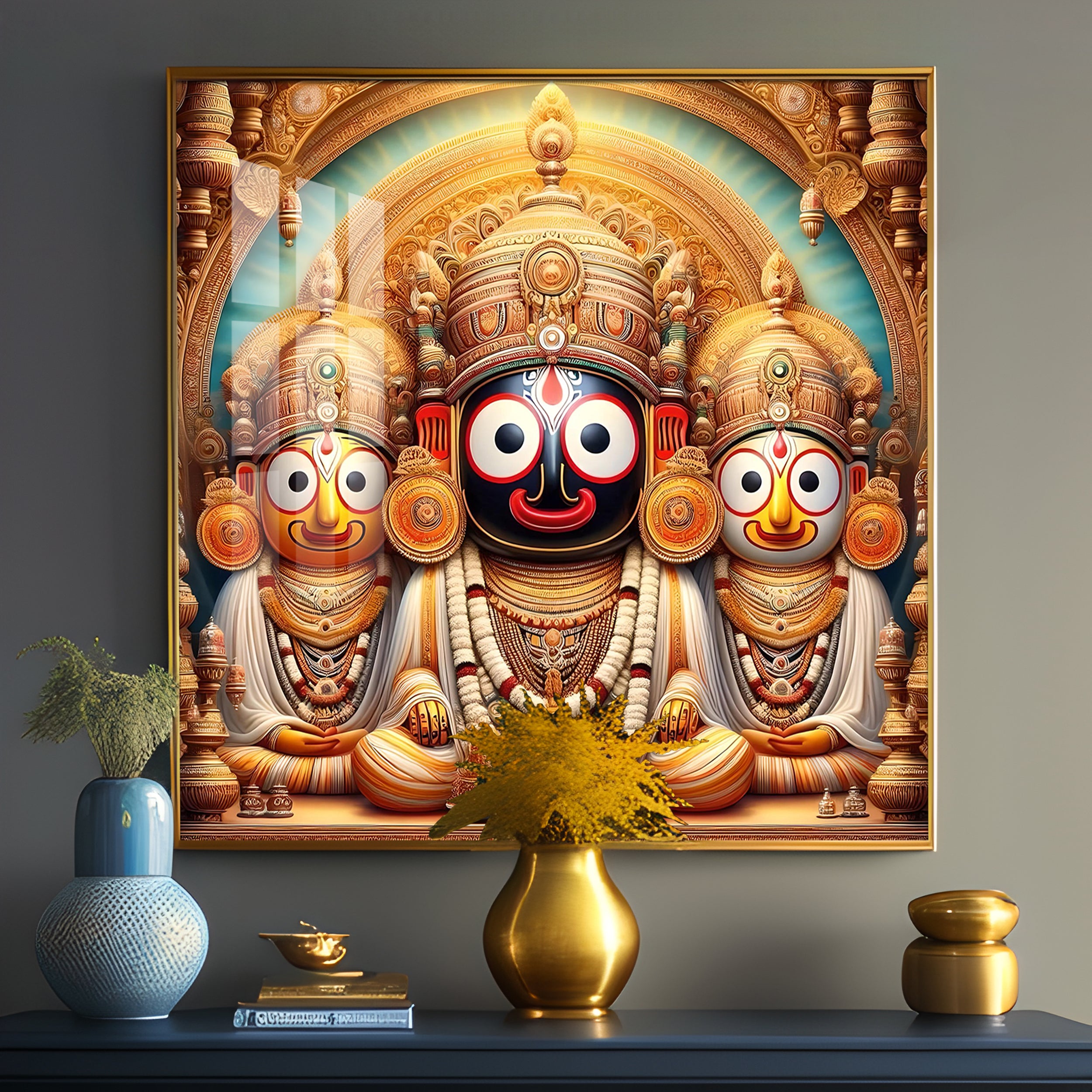 Celestial Harmony of Lord Jagannath Premium Acrylic Square Wall Art