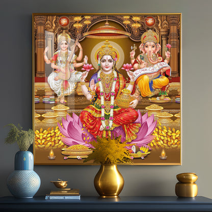 Enchanted Laxmi Ji Divinity Premium Acrylic Square Wall Art