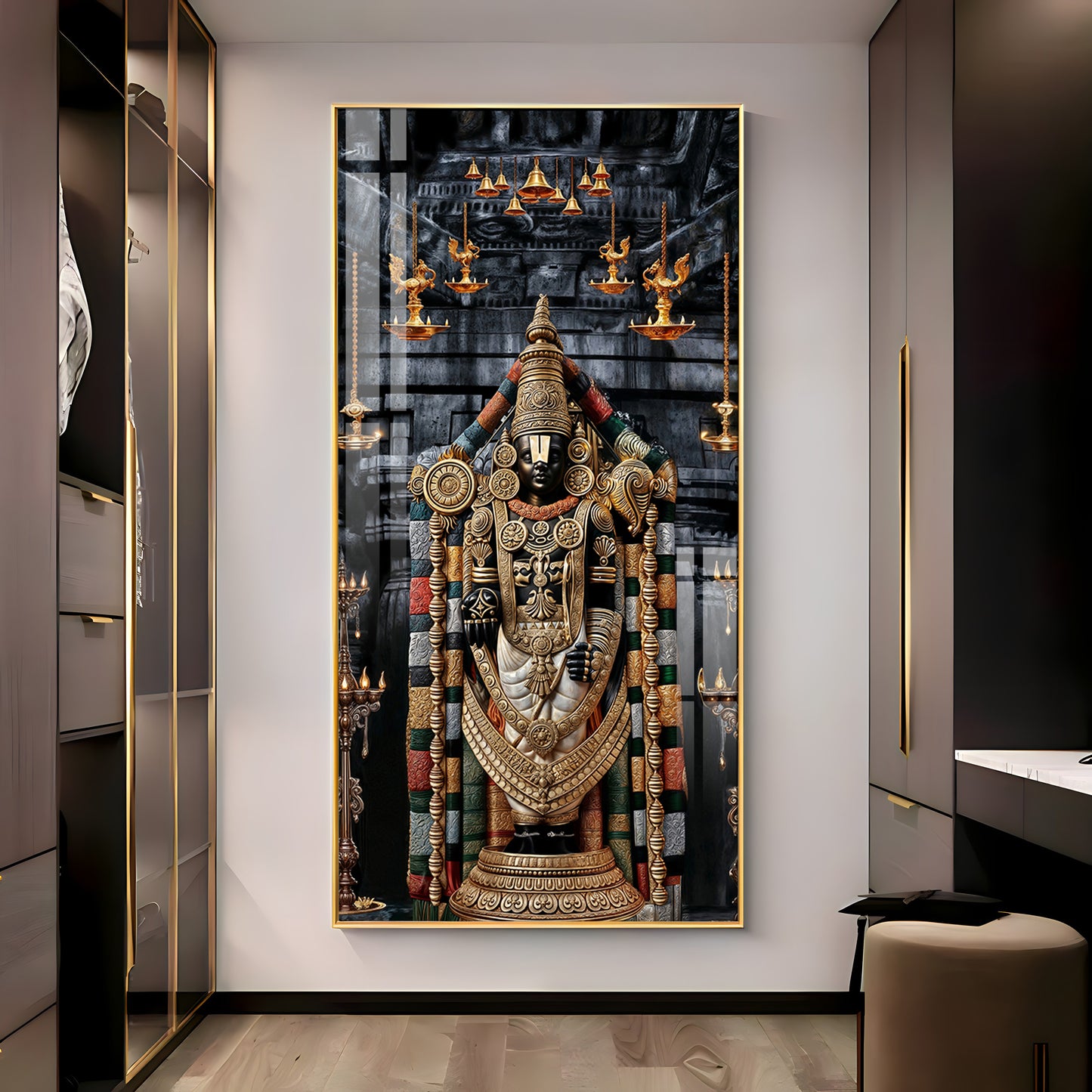 Lord Tirupati Premium Acrylic Vertical Wall Art