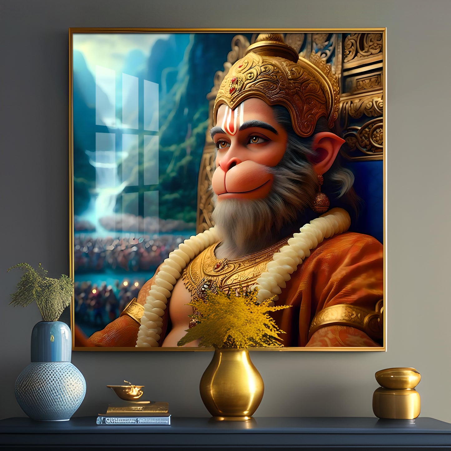 Legendary Hanuman Premium Acrylic Square Wall Art