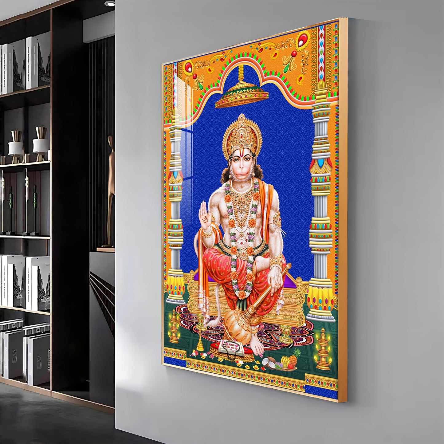 Divine Lord Hanuman Premium Acrylic Vertical Wall Art