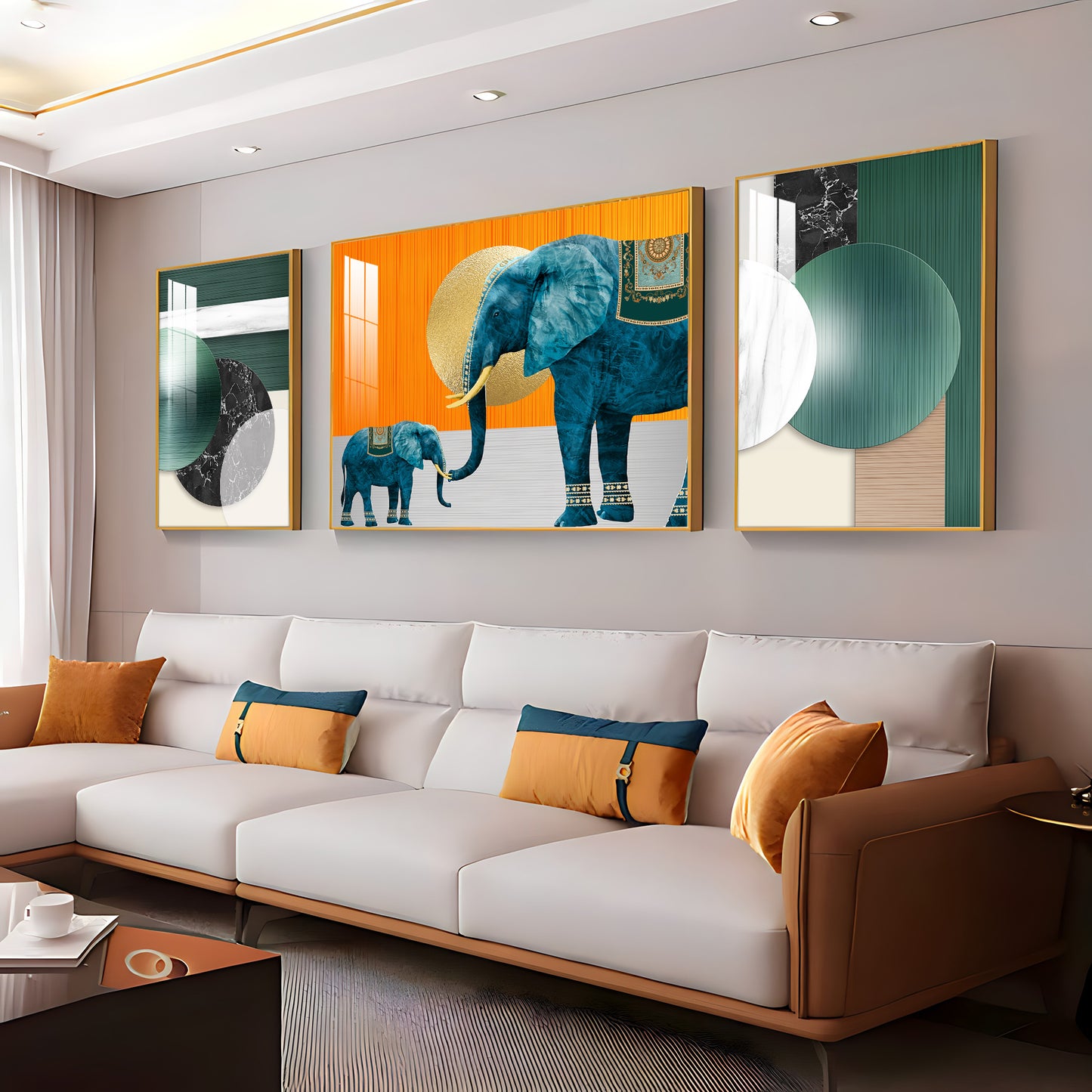 Mascot Elephant Premium Acrylic Wall Art (Set of 3)