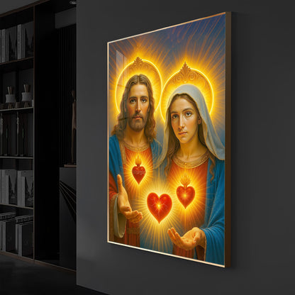 God Prayer Modern Luxury Backlight Vertical Wall Art
