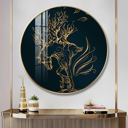 Golden Halo Premium Acrylic Round Wall Art