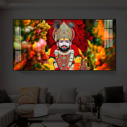 Khatu Shyam Ji Modern Luxury Backlight Horizontal Wall Art