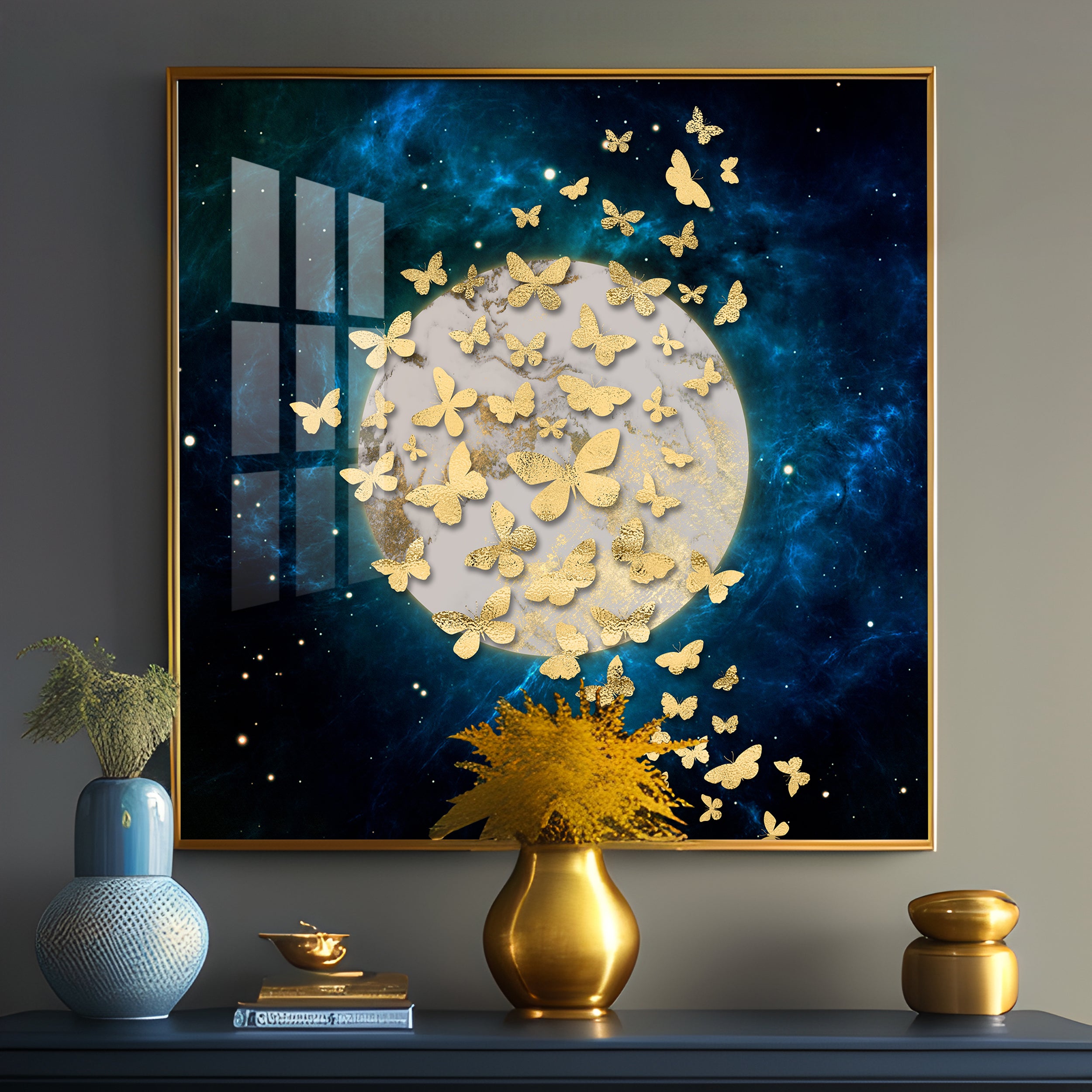 The Golden Array Premium Acrylic Square Wall Art