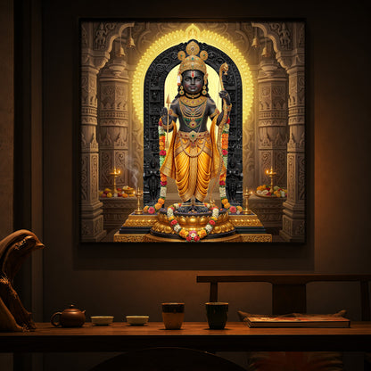 Shree Ram Modern Luxury Backlight Square Wall Art