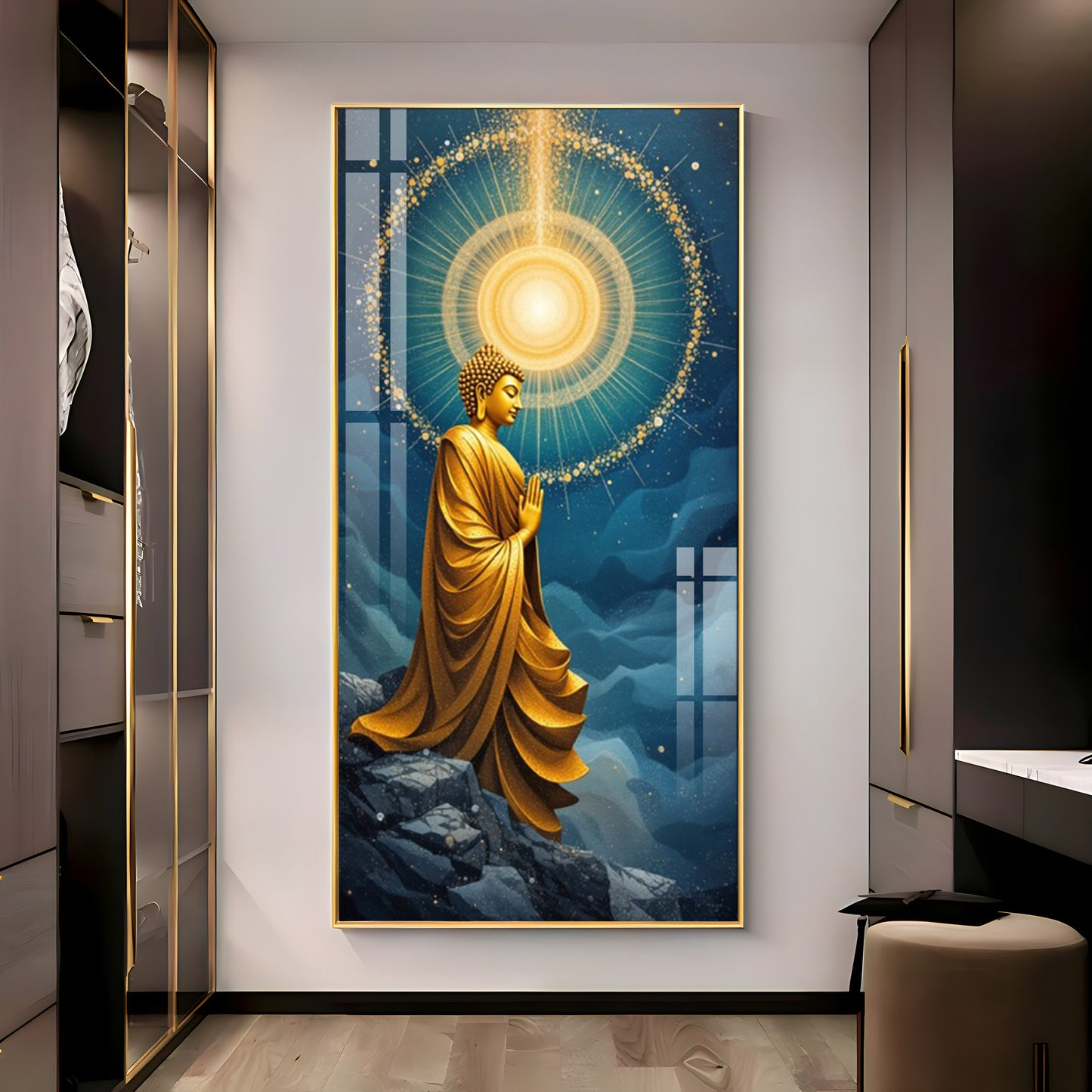 The Buddha's Haven Premium Acrylic Vertical Wall Art
