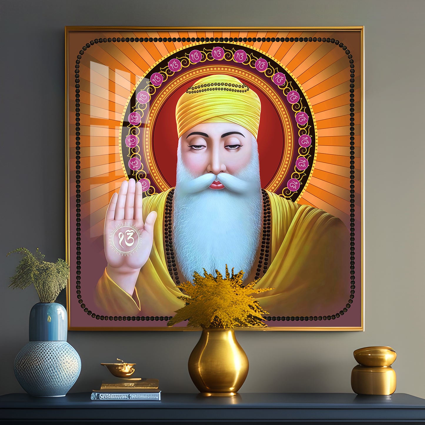 Guru Nanak Ji Premium Acrylic Square Wall Art