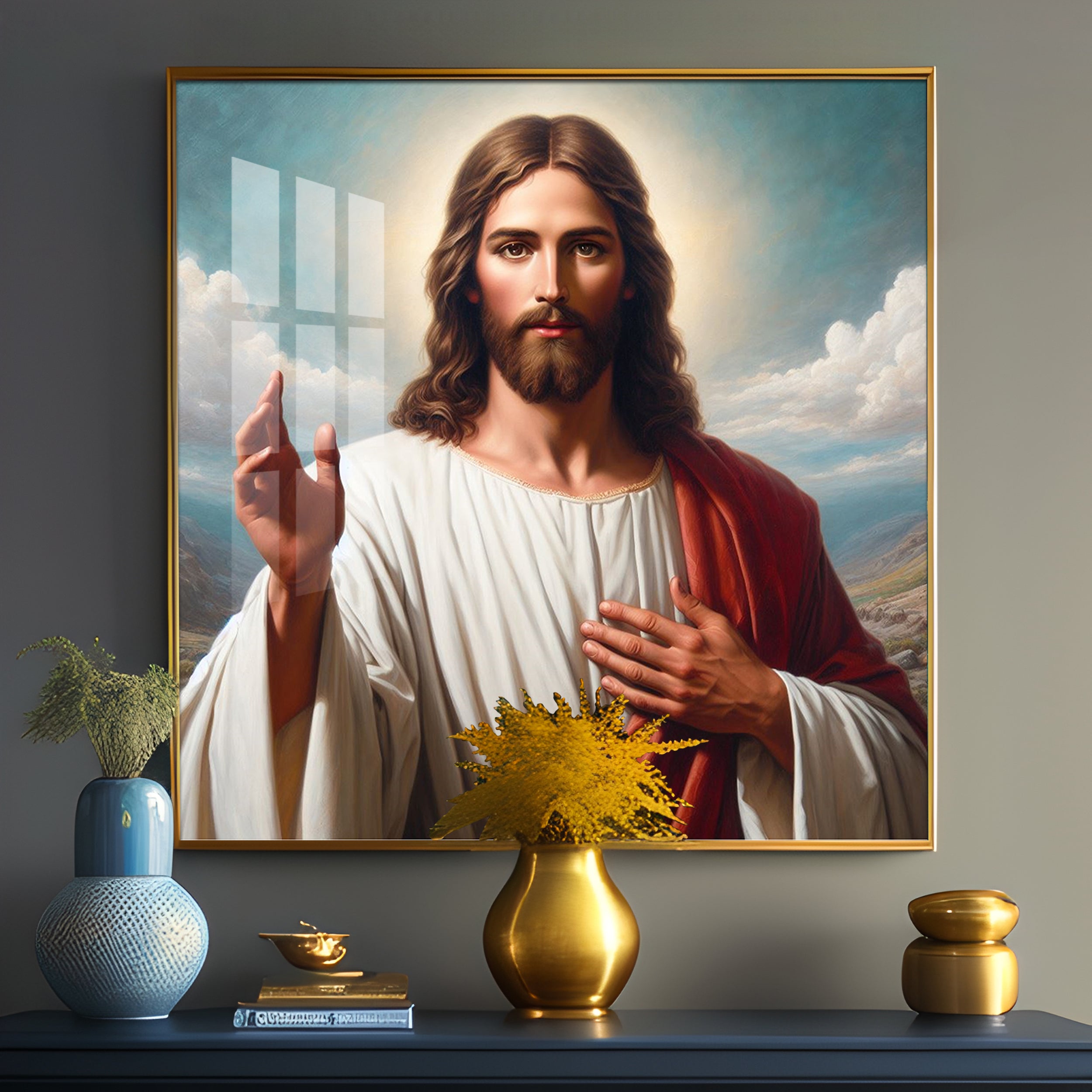 Catholic Jesus Premium Acrylic Square Wall Art