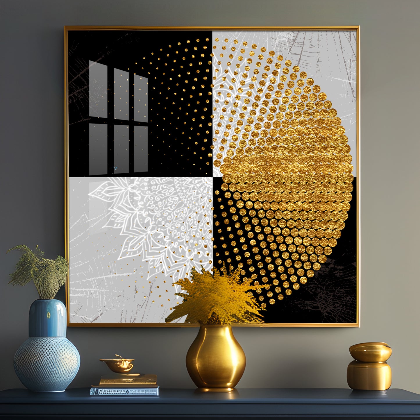 Moroccan Gold Premium Acrylic Square Wall Art