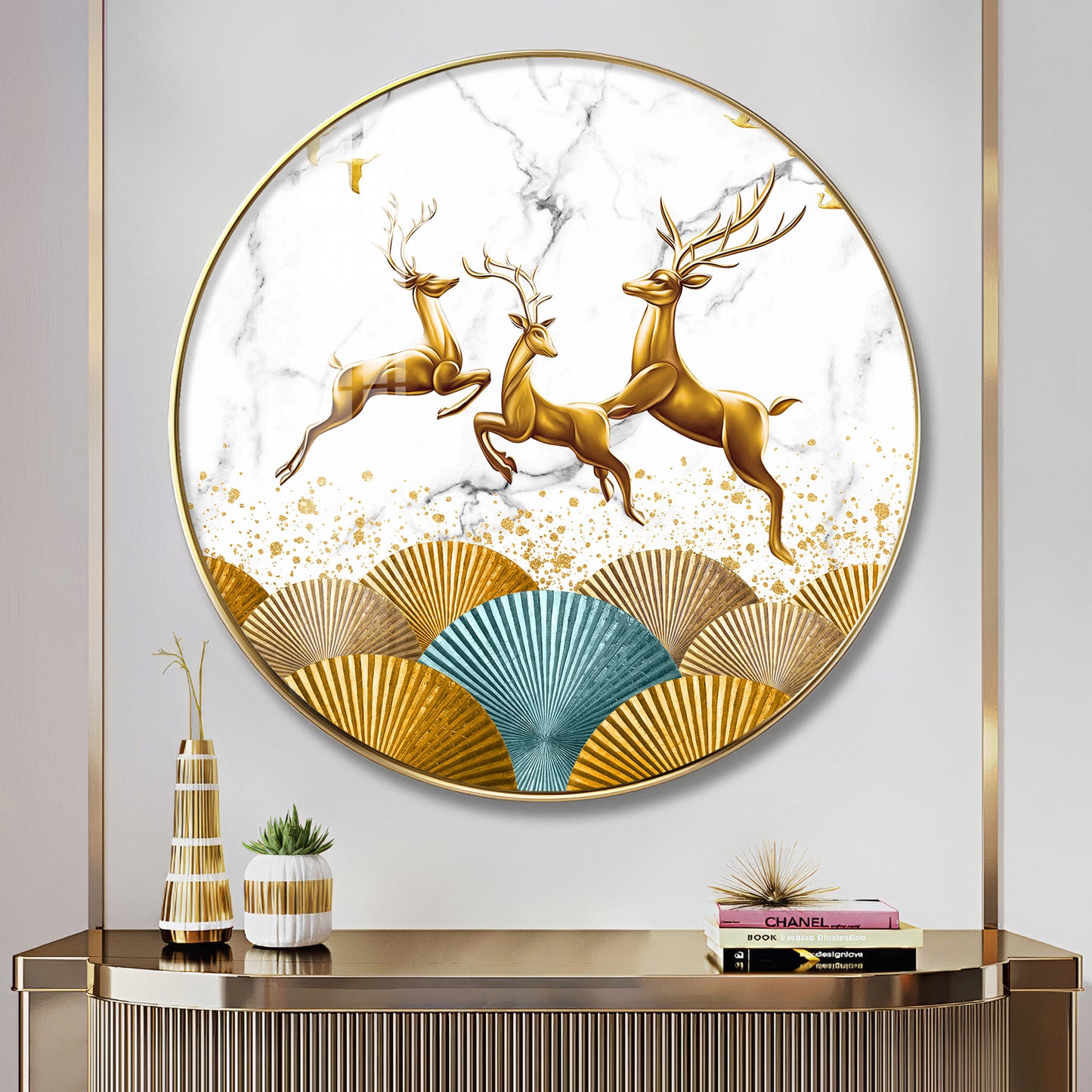 Enchanted Deer Premium Acrylic Round Wall Art