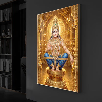 Ayyappan Swamy Modern Luxury Backlight Vertical Wall Art
