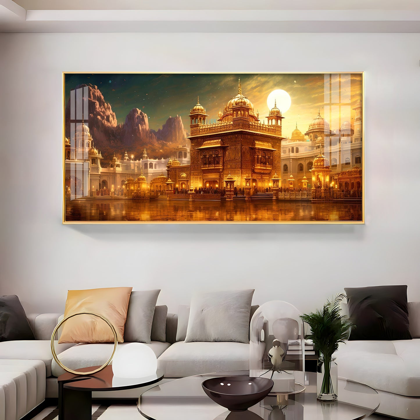 Golden Temple Premium Acrylic Horizontal Wall Art