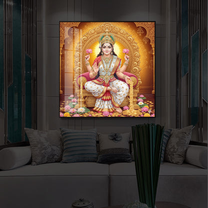 Maa Laxmi Modern Luxury Backlight Square Wall Art