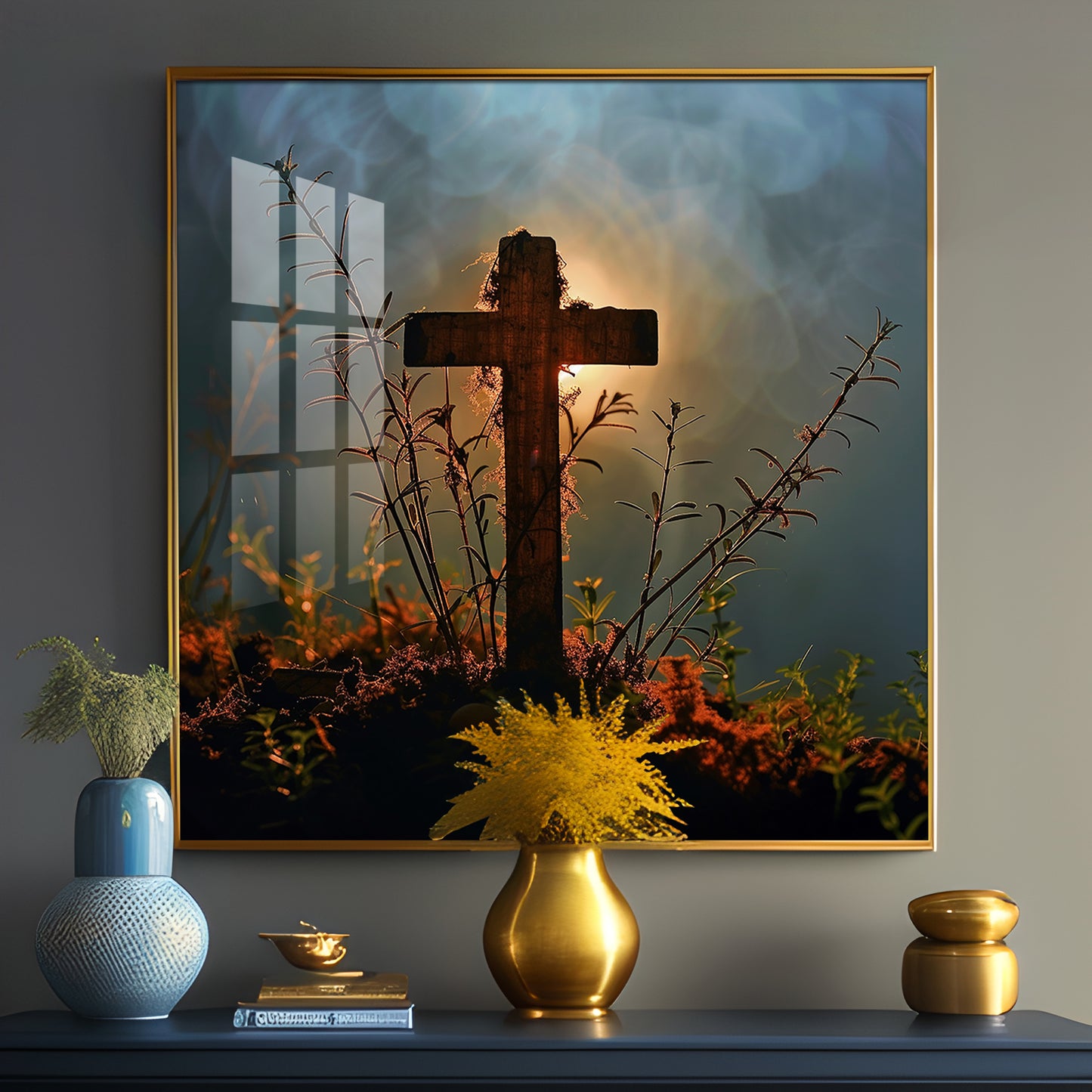 Jesus Christ Cross Premium Acrylic Square Wall Art