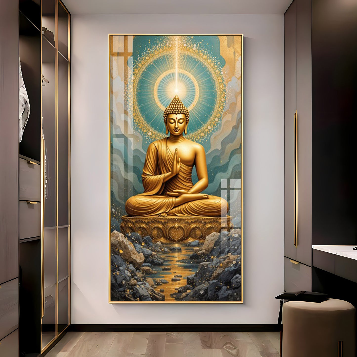Buddha Bliss Premium Acrylic Vertical Wall Art