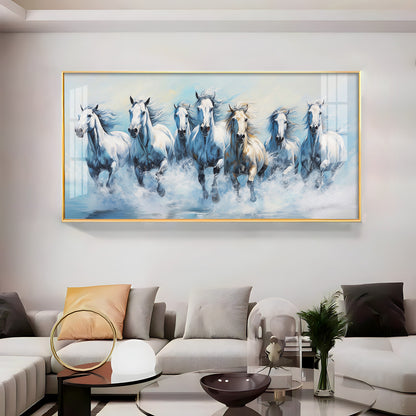 Fairytale Seven Horses Premium Acrylic Horizontal Wall Art